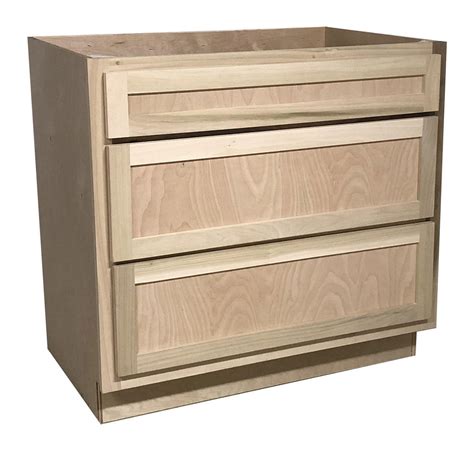 unfinished 2 drawer base cabinet